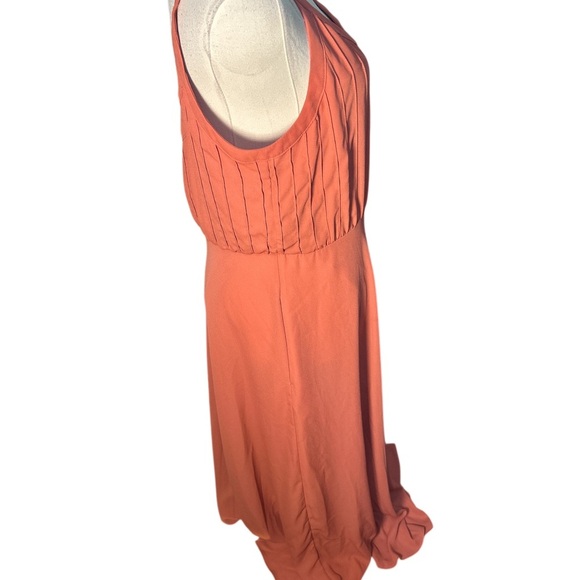 Banana Republic Dusty Mauve Maxi Dress Size 8 Sleeveless Pleated Waist Flowy - Picture 4 of 8